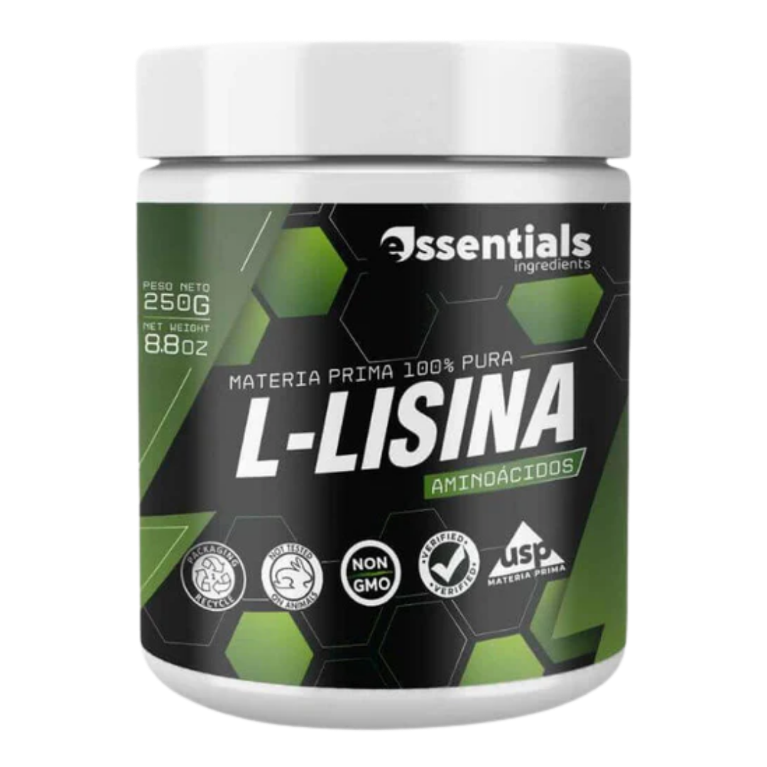 Frasco de L-Lisina en polvo de Essentials Ingredients